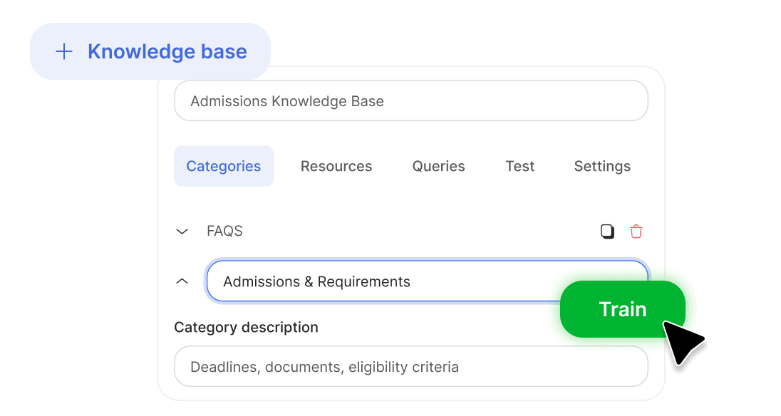 Trained on your knowledge base