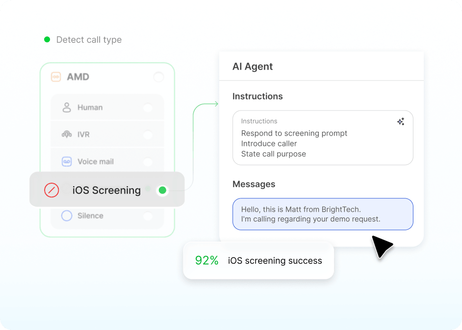 Handle iOS call screening